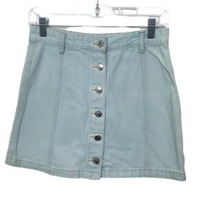 Forever 21 Light Blue Jean Mini Skirt Size 26